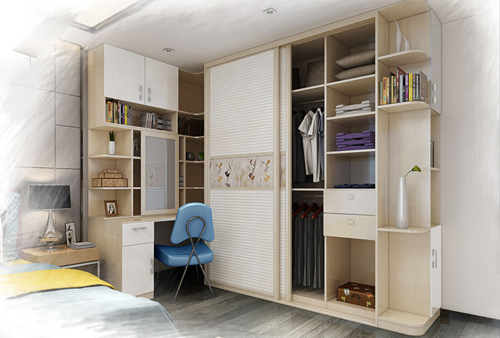 卧室定制转角衣柜设计图 整体衣柜图片-中华衣柜网