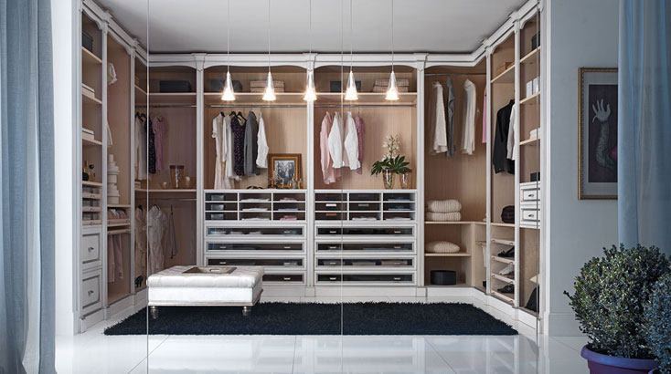 u型象牙白衣柜设计图 优雅华丽一触即发