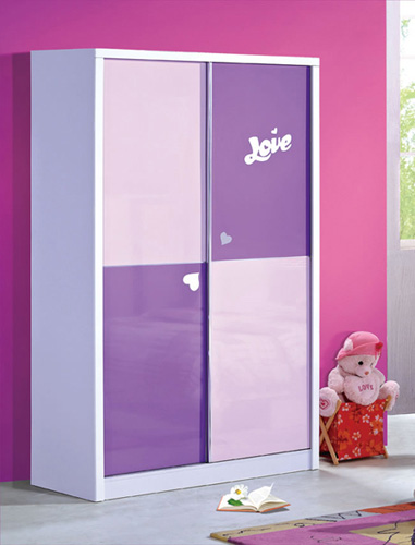 儿童紫色双门衣柜效果图 要时尚更要舒适